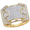 Image 1 : Mens Diamond Arched Square Cluster Ring 5/8 Cttw 10kt Yellow Gold