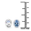 Image 3 : 2.16 ctw Sapphire Blue & Diamond Earrings 14K White Gold - REF-47M2F