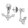 Image 1 : Diamond Earring Jacket Studs 5/8 Cttw 10kt White Gold