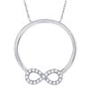Image 1 : Diamond Circle Infinity Pendant 1/8 Cttw 10kt White Gold