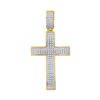 Image 1 : Mens Diamond Symmetrical Cross Charm Pendant 1/2 Cttw 10kt Yellow Gold