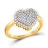 Image 1 : Diamond Heart Cluster Ring 1/3 Cttw 10kt Yellow Gold