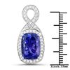 Image 2 : 8.07 ctw Tanzanite & Diamond Pendant 14K White Gold - REF-653Y2N