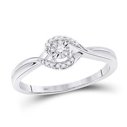 Diamond Solitaire Promise Bridal Ring 1/10 Cttw 10kt White Gold