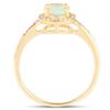 Image 2 : 0.60 ctw Ethiopian Opal & Diamond Ring 14K Yellow Gold - REF-33T2X