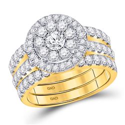 Diamond Bridal Wedding Engagement Ring Band Set 2.00 Cttw 14kt Yellow Gold