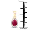 Image 2 : 0.65 ctw Ruby & White Diamond Pendant 14K Yellow Gold - REF-31Y6N