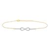 Image 1 : Diamond Infinity Chain Bracelet 1/5 Cttw 10kt Yellow Gold