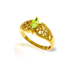 Genuine 0.20 CTW Peridot Ring 14KT Yellow Gold - REF-47V2W