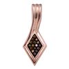 Image 1 : Round Red Color Enhanced Diamond Cluster Pendant 1/20 Cttw 10kt Rose Gold