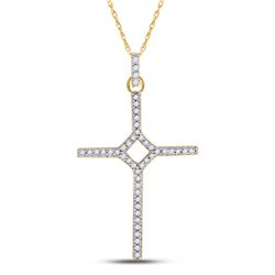 Diamond Cross Faith Pendant 1/6 Cttw 10kt Yellow Gold