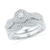 Diamond Twist Bridal Wedding Engagement Ring Band Set 1/2 Cttw 10k White Gold