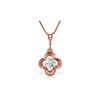 Genuine 0.50 ctw Diamond Anniversary Necklace 14KT Rose Gold - REF-143T9A