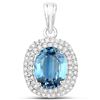 2.62 ctw Sapphire Blue & Diamond Pendant 14K White Gold - REF-128Y8N