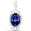 9.91 ctw Tanzanite & Diamond Pendant 18K White Gold - REF-1017R8K