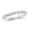 Image 1 : Diamond Milgrain Stackable Band Ring 1/10 Cttw 14kt White Gold