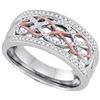 Image 1 : Diamond Filigree Band Ring 1/4 Cttw 10kt Two-tone Gold