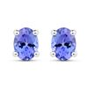 Image 1 : 0.40 ctw Tanzanite Earrings 14K White Gold - REF-9F6W