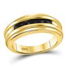 Image 1 : Mens Round Black Color Enhanced Diamond Band Ring 1/4 Cttw 10kt Yellow Gold