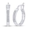 Image 1 : Diamond Hoop Earrings 1/20 Cttw 10kt White Gold