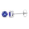Image 2 : 0.94 ctw Tanzanite Earrings 14K White Gold - REF-36N4A