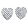 Image 1 : Diamond Heart Cluster Earrings 1/4 Cttw 10kt White Gold