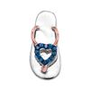 Image 1 : Round Blue Color Enhanced Diamond Nautical Flip-flop Sandal Shoe Pendant 1/20 Cttw 10kt White Gold
