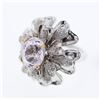 Image 1 : 5.79 CTW Kunzite & Diamond Ring 18K 2Tone Gold - REF-186W2H