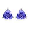 Image 1 : 0.86 ctw Tanzanite Earrings 14K White Gold - REF-23R2K