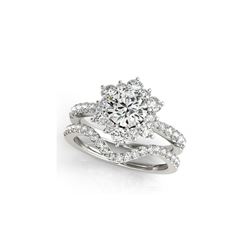 2.41 ctw Certified VS/SI Diamond 2pc Wedding Set Halo 14K White Gold