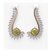 Image 1 : 7.1 ctw Fancy Yellow Diamond Earrings 18K Rose Gold