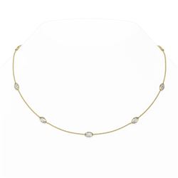 4.5 ctw Marquise Diamond Station Necklace 18K Yellow Gold