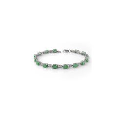 8.10 ctw Emerald Bracelet 18K White Gold