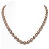 Image 1 : 20.34 ctw Pear Cut Diamond Micro Pave Necklace 18K Rose Gold