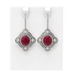 Image 1 : 9.96 ctw Ruby & Diamond Earrings 18K White Gold