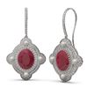 Image 2 : 9.96 ctw Ruby & Diamond Earrings 18K White Gold