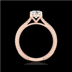 1.45 ctw VS/SI Diamond Solitaire Art Deco Ring 18K Rose Gold