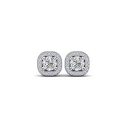 1.35 ctw Certified VS/SI Diamond Stud Micro Earrings 14K White Gold