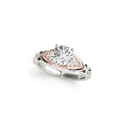 1.1 ctw Certified VS/SI Diamond Solitaire Ring 18K White & Rose Gold