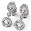 Image 1 : 3 ctw Oval Cut Diamond Designer Earrings 18K White Gold