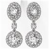 Image 2 : 3 ctw Oval Cut Diamond Designer Earrings 18K White Gold