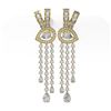 Image 2 : 14.64 ctw Pear Diamond Designer Earrings 18K Yellow Gold