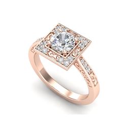 1.1 ctw VS/SI Diamond Art Deco Ring 18K Rose Gold