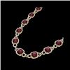Image 1 : 66 ctw Garnet & Micro VS/SI Diamond Eternity Necklace 14K Yellow Gold
