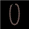 Image 2 : 66 ctw Garnet & Micro VS/SI Diamond Eternity Necklace 14K Yellow Gold