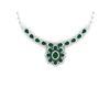 30.70 ctw Emerald & VS Diamond Necklace 18K White Gold