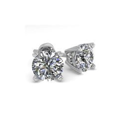 1.02 ctw VS/SI Diamond Stud Designer Earrings 18K White Gold