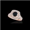 2 ctw Certified VS Black Diamond Solitaire Halo Ring 10K Rose Gold