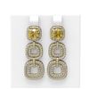 Image 1 : 5.73 ctw Canary Citrine & Diamond Earrings 18K Yellow Gold