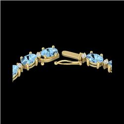 49.85 ctw Aquamarine & VS/SI Diamond Eternity Necklace 10K Yellow Gold